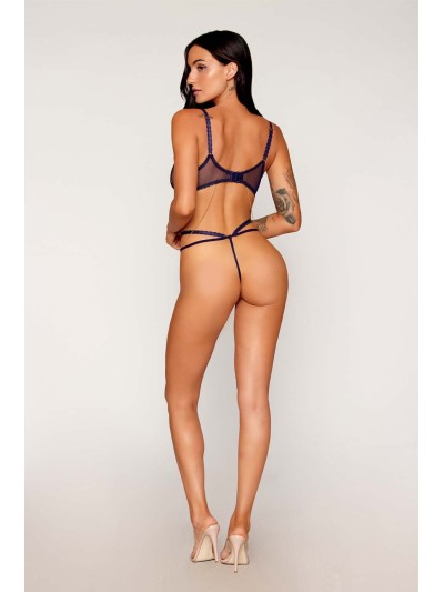 Ensemble soutien-gorge avec chainettes amovibles et string  