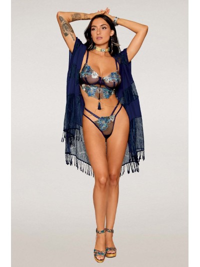 Ensemble soutien-gorge avec chainettes amovibles et string  