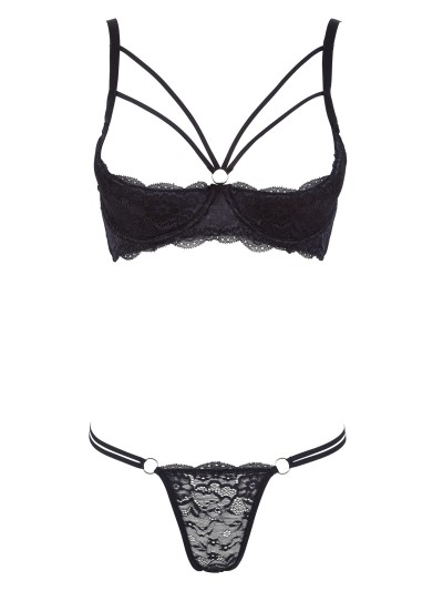 Ensemble soutien-gorge demi seins a armatures et string 