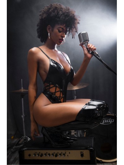 Body string en vinyle noir 