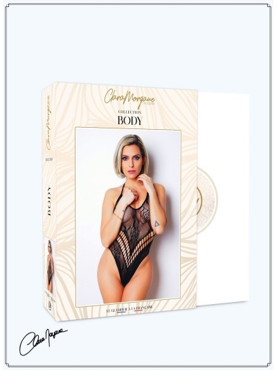 Body effet string sexy noir en résille - Le Numéro 4 - Collection Body 