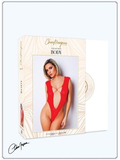 Body Rouge avec décolleté plongeant - Le Numéro 2 - Collection Body 