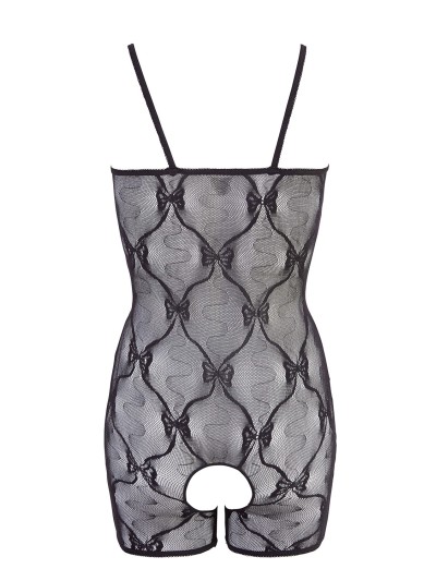 Combinaison short en résille noire 