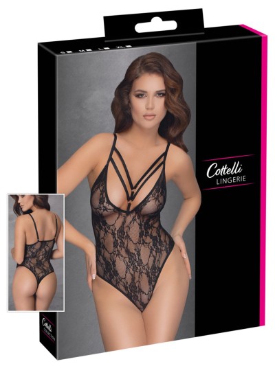 Body string en fine dentelle noire 