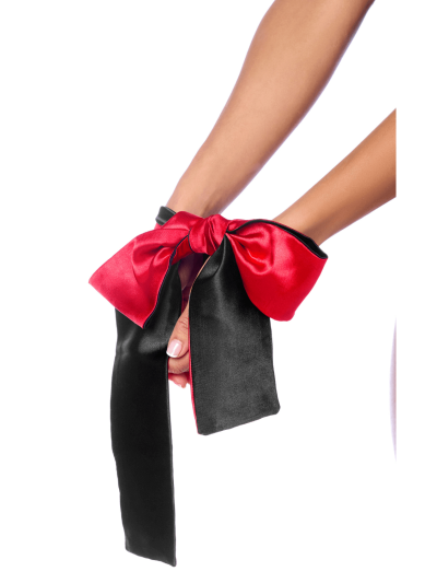 Accessoire coquin en satin réversible noir  rouge 