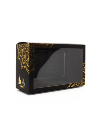 Masque vénitien Gaia rigide doré avec strass 