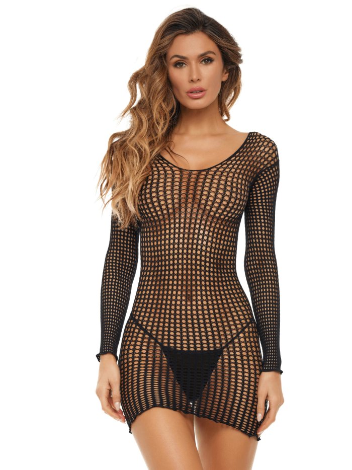 Robe résille fantaisie noir 