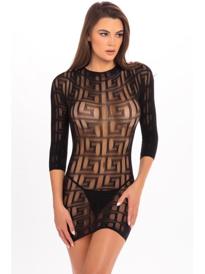 Mini Robe noire manches longues 