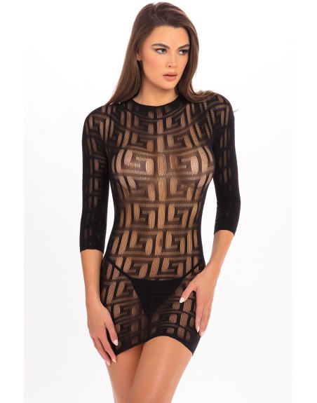 Mini Robe noire manches longues 