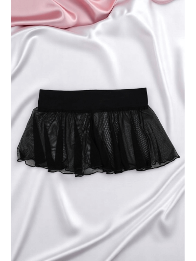 Mini jupe noire en résille transparente Stella 