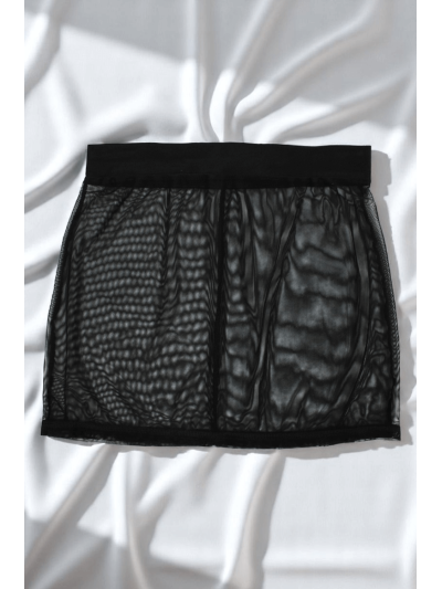 Jupe noire en résille transparente Maya 