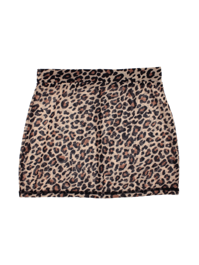 Jupe en résille transparente imprimé léopard Clara 