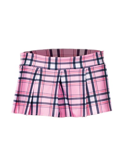 Mini-jupe plissée rose style ecossais 