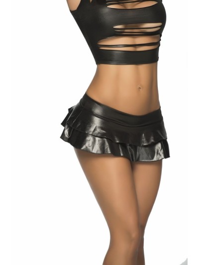 Jupette double fronce Wet  Black 