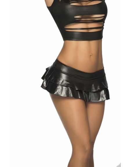 Jupette double fronce Wet  Black 