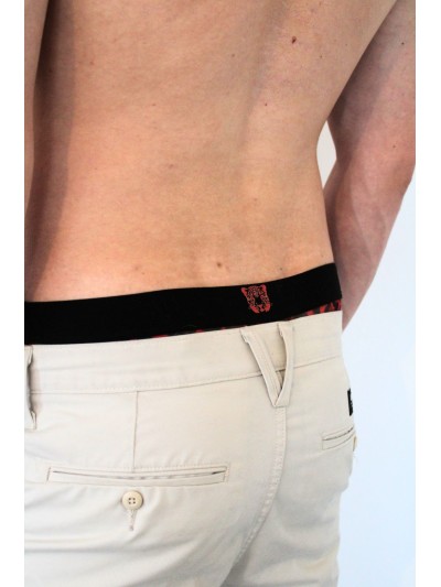 String en résille imprimé léopard rouge 