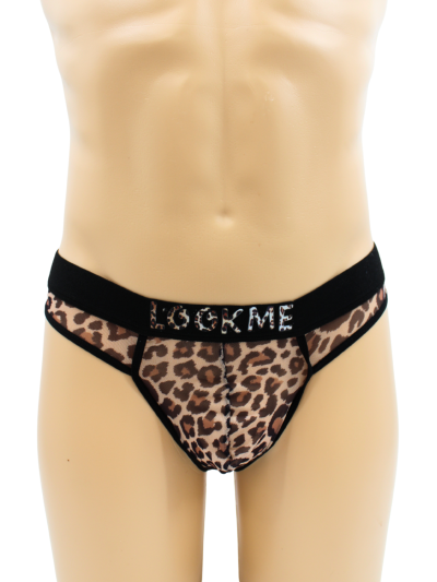 String en résille imprimé léopard 