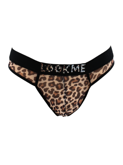 String en résille imprimé léopard 