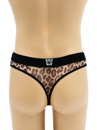 String en résille imprimé léopard 