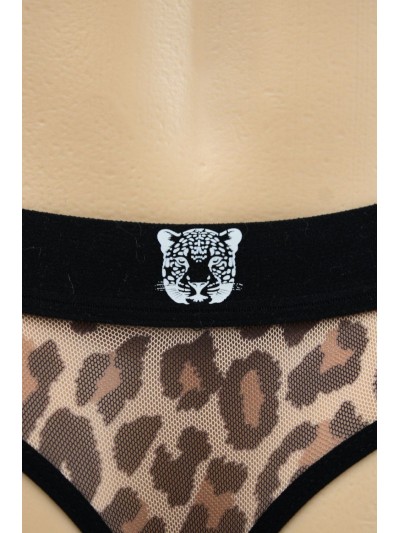 String en résille imprimé léopard 
