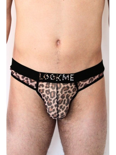 String en résille imprimé léopard 