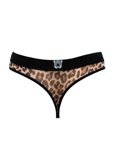 String en résille imprimé léopard 