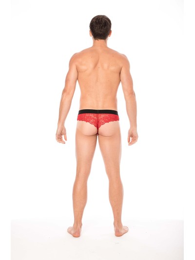 String rouge en dentelle délicate 