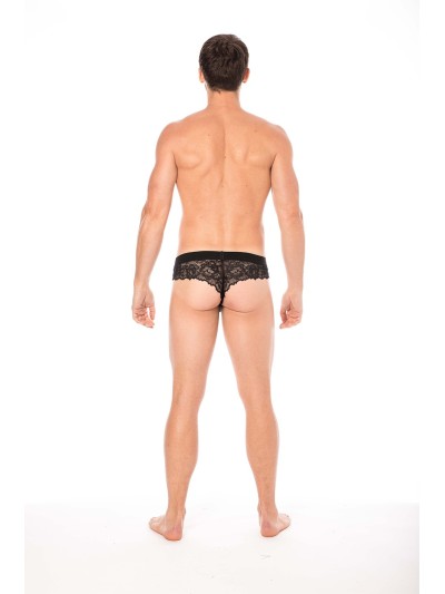 String noir en dentelle délicate 