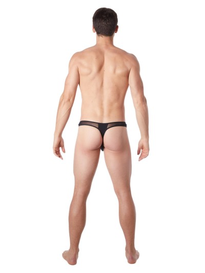 String noir sexy avec fine résille 