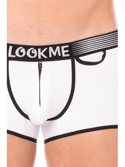 Mini-Pants blanc échancré avec zip 