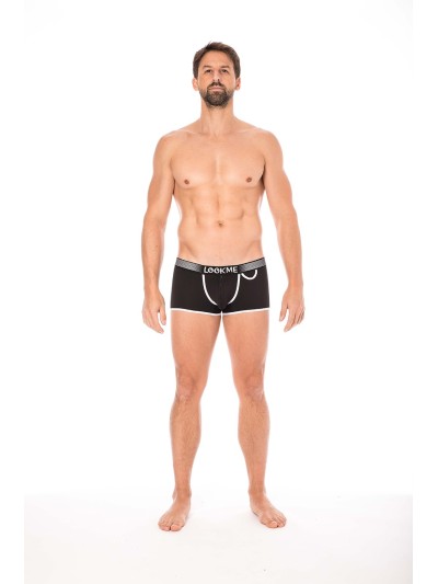 Mini-Pants noir échancré avec zip 