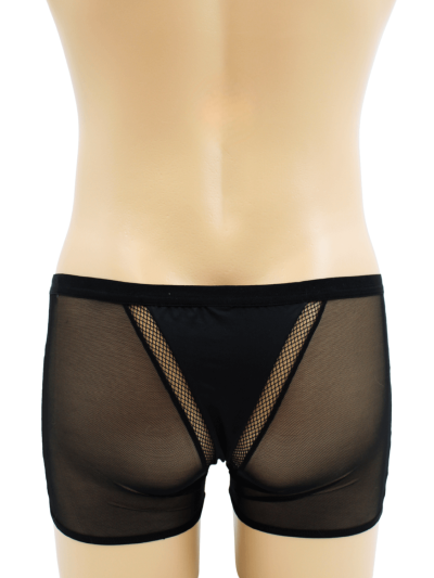 Boxer noir semi opaque 