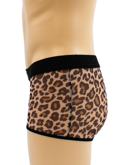 Boxer en résille imprimé léopard 