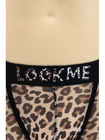 Boxer en résille imprimé léopard 