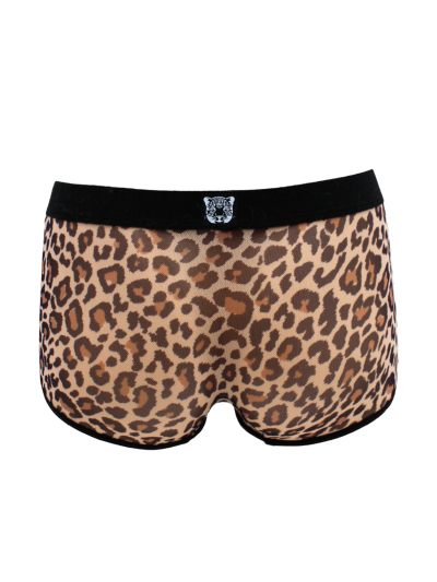 Boxer en résille imprimé léopard 