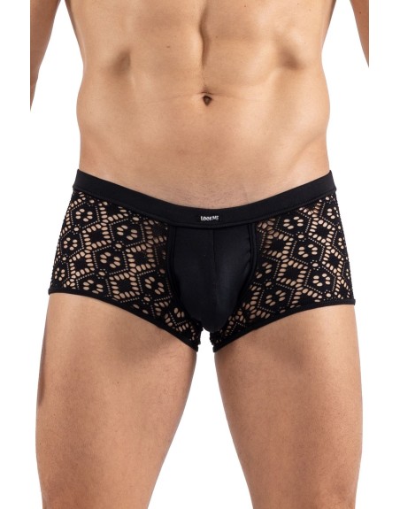 Boxer noir résille brodée Shinny 