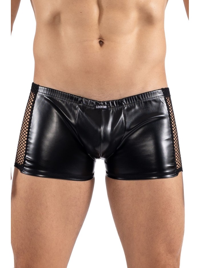 Boxer noir Black Desire en simili cuir 