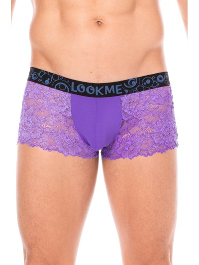 Boxer violet en dentelle délicate 
