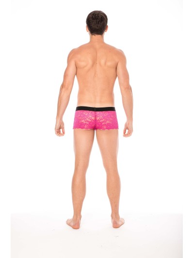Boxer magenta en dentelle délicate 