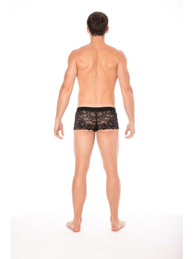 Boxer noir en dentelle délicate 