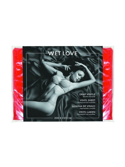 Drap vinyle rouge 200x220 cm 