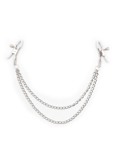 Pinces à seins réglables avec double chainettes 