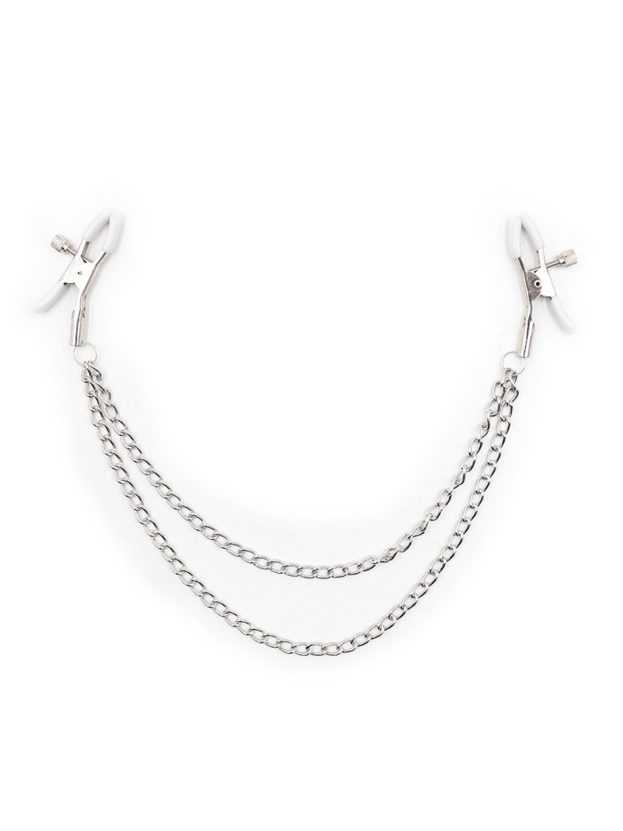 Pinces à seins réglables avec double chainettes 