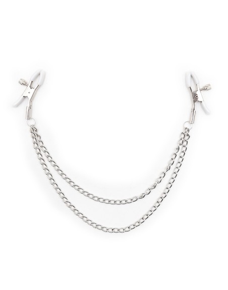 Pinces à seins réglables avec double chainettes 