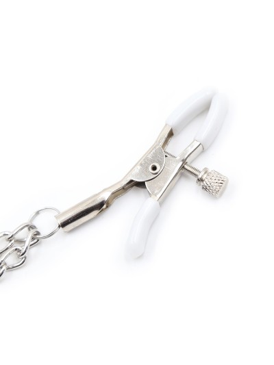 Pinces à seins réglables avec double chainettes 