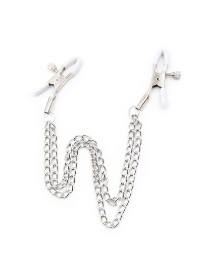 Pinces à seins réglables avec double chainettes 