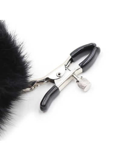 Pinces à seins avec pompoms noires 