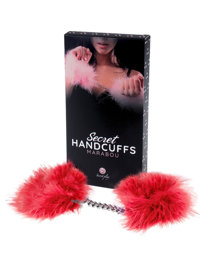 Menotte plume marabou rouge 