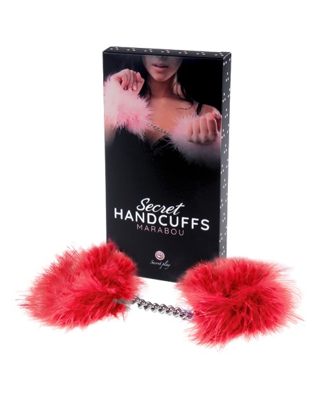 Menotte plume marabou rouge 