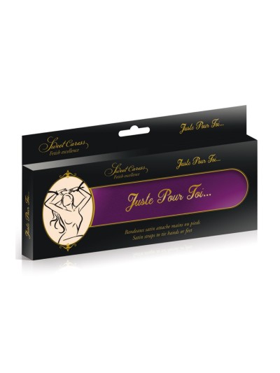 Bandeaux satinés violets chevilles et poignets 